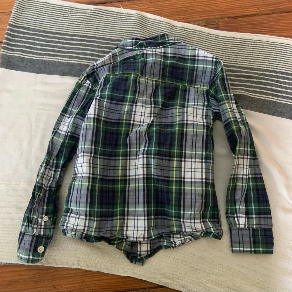 Carter’s Navy and Green Cotton Button Down Shirt
